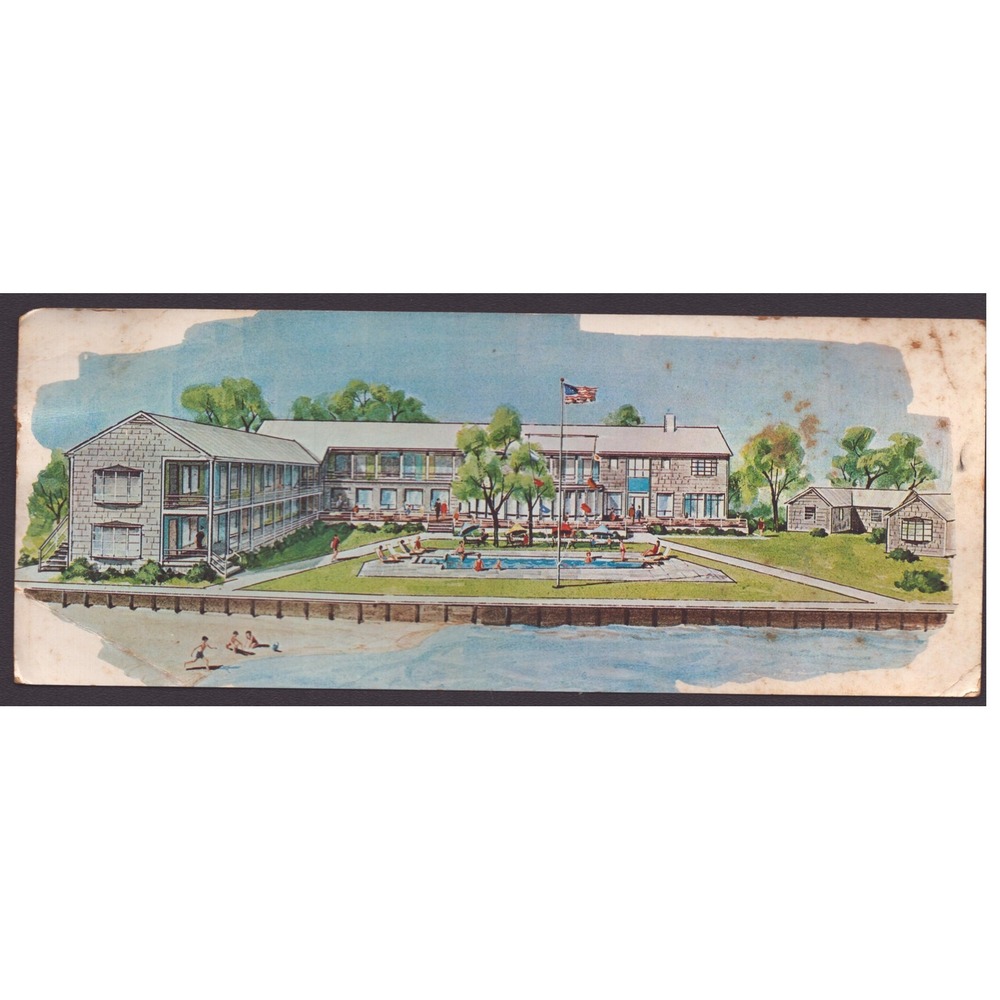 White Elephant Inn Nantucket Massachusetts MA Resort Pool Panoramic Postcard - Picture 1 of 2